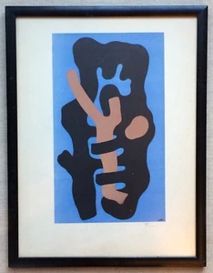 Fernand Leger handsigniert in Bleistift Lithographie Pochoir Elements Sur Fond Bleu - Bild 1 von 7