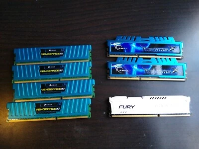 Lot of 7 Vengeance Corsair LP Ripjaws X Fury 4 GB Ram Sticks - Working - Image 1 of 4