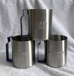 3 neue Absolut Vodka Mule Becher Metall Flaschenförmiger Griff 12 Unzen - Bild 1 von 3