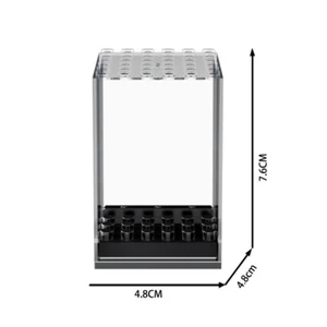 3Pcs Clear Black Base Display Case Box Suitable for Single Minifigures Stackable - Picture 1 of 7