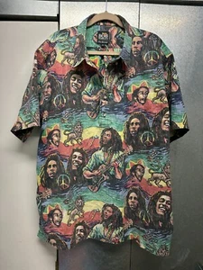 Reyn Spooner Bob Marley Mens Shirt 2XL Multicolor Graphic Print Tuff Gong Shirt - Picture 1 of 9