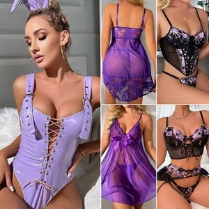 Sexy Womens Bunny Girl Uniform Halloween Cosplay Costume Outfits Nightwear Teddy - Picture 1 of 92