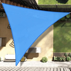 Blue Outdoor Sun Shade Sail Canopy Shelter Cover Patio Awning Garden Triangle - Picture 1 of 10