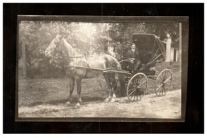 Vintage RPPC Horse and Buggy Carriage Postcard - P36 - !3 - Picture 1 of 2
