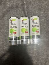 Celsius Live Fit Sparkling Green Apple Cherry 3 Pack 12FL OZ Cans Fast Shipping!
