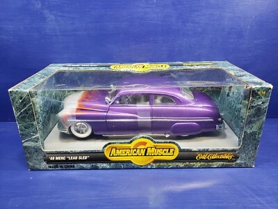 ERTL 1:18 Escala American Muscle '49 Merc Trineo de Plomo Púrpura con Llamas NUEVO en Caja Foto 1 de 3