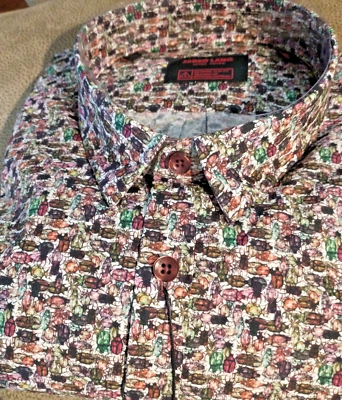 NWT  Jared Lang Men's Size XL Long sleeve button down Shirt Insects like - Image 1 of 4