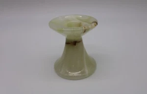 Onyx Marmor weiß rund Standkerzenhalter - creme mit brauner Äderung - 3" Höhe - Bild 1 von 7