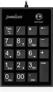 Perixx PPD-202 Wired 19 Keys Slim Numeric Keypad, Big Print Font, Silent - Picture 1 of 12