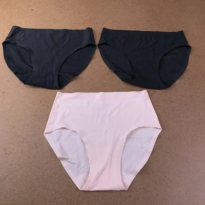 Chantelle Womens One Size Pink High Rise Brief Black Hipster Panty 3 Pack New - Image 1 of 4