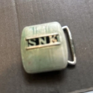 VINTAGE SWANK BELT BUCKLE INITIALS SNK. 1" By 1". SWALK Deluxe Plate - Picture 1 of 2