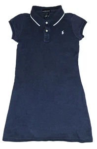 Mädchen POLO RALPH LAUREN marineblau weiß Baumwolle Strickkleid 6 maritime Uniform - Bild 1 von 4
