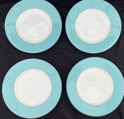 LENOX Kate Spade Rutherford Circle Turquesa. "Juego de 4 platos de almuerzo de 9,25"" EX" Foto 1 de 4