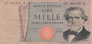 Italien 1000 Lire 5.8.1975 Serie QC - E Umlaufbanknote IJ 8 - Bild 1 von 2