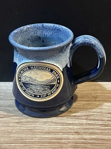 Deneen Pottery- Glacier National Park, Lake McDonald Blue Drip Glaze Mug - Picture 1 of 13
