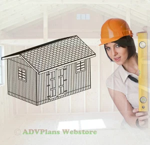 10X16 GABLE ROOF GARDEN SHED, 26 OUTDOOR SHED PLANS, CD, ADV PLANS WOOD SHEDS CD - Picture 1 of 1