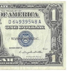 Series 1957 A $1.00 ONE DOLLAR SILVER CERTIFICATE  - Picture 1 of 7