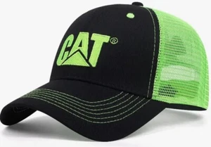 Caterpillar Embroidered CAT Equipment Trucker Twill Mesh Snapback Cap Hat - Imagen 1 de 2