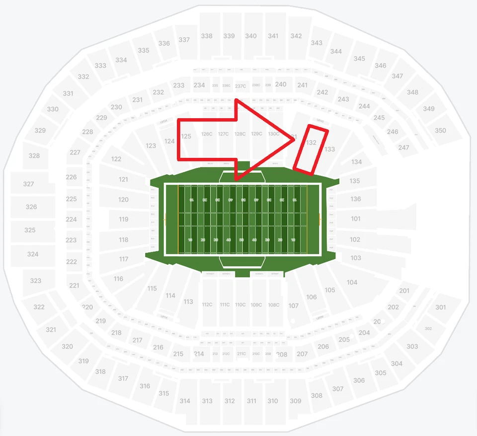 Boletos laterales de nivel inferior - Peach Bowl - Semifinales de playoffs de fútbol americano universitario Foto 1 de 1