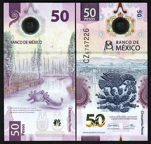 Mexico 50 Pesos 2023, UNC, POLYMER, P-New Date - Picture 1 of 3