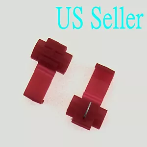 100x Red Scotch Lock Quick Splice Wire Cable Connector Terminal Crimp( AWG22-18) - Picture 1 of 4