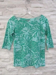 Lilly Pultizer Shorely blau Tukan Tango Cassie Baumwolle U-Boot-Ausschnitt Top XS - Bild 1 von 4
