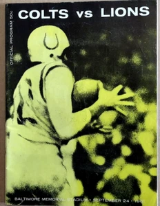 1961 ~ NFL Baltimore Colts vs Detroit Lions Programa ~ 24/09/61 - Imagen 1 de 3