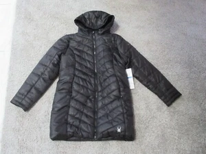 Spyder Girls Boundless Insulated Long Puffer Coat Jacket Black XL 16 - Picture 1 of 9