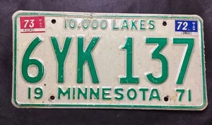 1971 Vintage Minnesota License Plate 6YK 137 - Picture 1 of 2