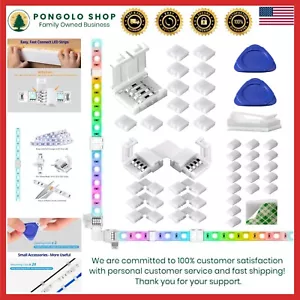 Durable 4 Pin 5050 RGB LED Strip Connectors - 40 Pack for Easy Installations - Picture 1 of 8