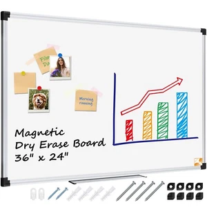 X BOARD 2'x3' Magnetic White Board 36" x 24" Dry Erase Board Large Vision Board - Picture 1 of 7
