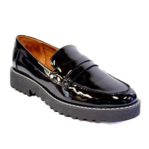 Franco Sarto Cassandra Black Almond Toe Slip-On Penny Loafer Women's Size 6.5 - Picture 1 of 10