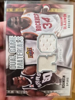 2009-10 Upper Deck Doble Juego Materiales David Robinson & Hakeem Olajuwon #DG-OR Foto 1 de 2
