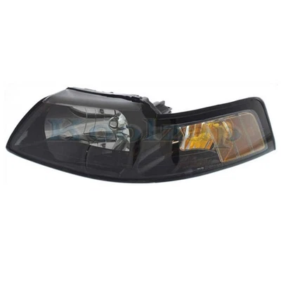 For 99-04 Mustang Smoked Headlight Headlamp Halogen Head Light w/Bulb Left Side Foto 1 de 4