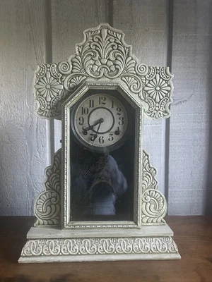 Antiguo reloj Oneida de E. Ingraham pan de jengibre con llave y péndulo - piezas/reparación Foto 1 de 4