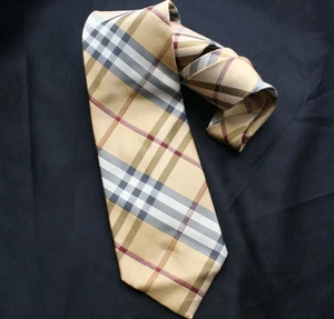 Corbata BURBERRY clásica a cuadros seda amarilla - Imagen 1 de 3