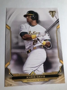 2019 Topps Triple Threads Jumbo 5x7 Khris Davis A's 14 03/49 - Picture 1 of 1