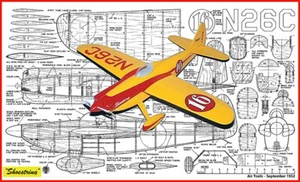 Model Airplane Plans (UC): Shoestring Scale 33" Goodyear Racer .29-.32 Engine - Picture 1 of 5