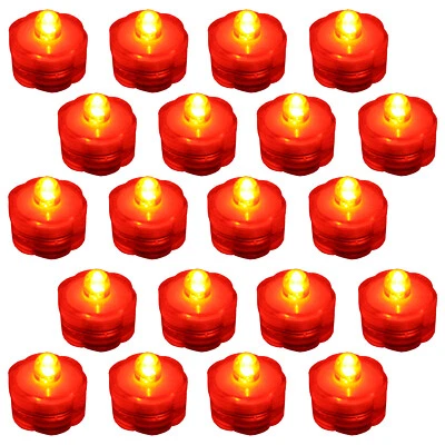 Paquete de 50 luces LED sumergibles naranjas impermeables bajo el agua para té boda Foto 1 de 2