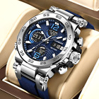 Luxury Lcd Display Luminous Waterproof Quartz Relogio Masculino Men's Wristwatch