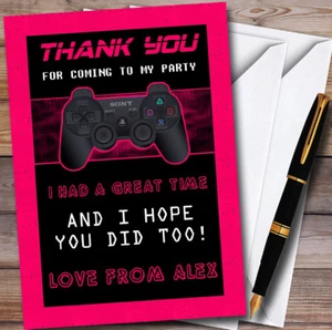 Video Game Gaming Girls Personalised Childrens Birthday Party Thank You Cards - Picture 1 of 1
