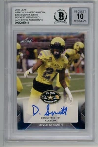Carta DeVonta Smith firmata 2017 Leaf All American Rookie Rc Beckett Auto 10 - Foto 1 di 1