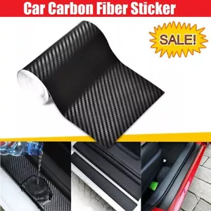 Car Carbon Fiber Vinyl Film Sticker Door Sill Scuff Anti Scratch Tape Protection - Picture 1 of 15