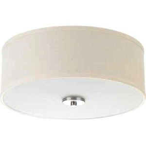 Progress Lighting Inspire 13 in. Brushed Nickel Ceiling Light Drum Flush Mount - Picture 1 of 15