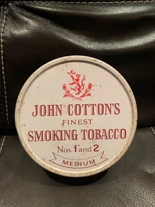 Vintage John Cotton's Finest Smoking Tobacco Nos. 1 & 2 Medium Tin Scottish - Picture 1 of 5