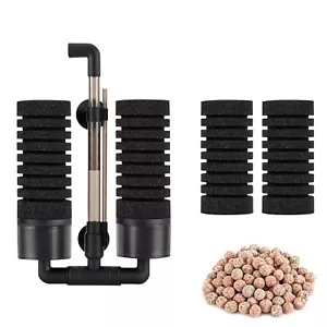 hygger Aquarium Double Sponge Filter with Pump Bio Media + 2X Sponge replacement - Picture 1 of 13
