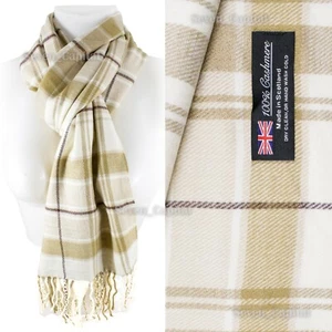 Mens Womens Winter Warm SCOTLAND Made 100% CASHMERE Scarf Scarves Plaid Wool - Picture 1 of 44