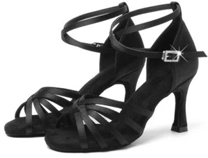 Women Ballroom Latin Dance Shoes Suede Sole Tango Salsa Shoes 5/7cm Heels Dance - Picture 1 of 36