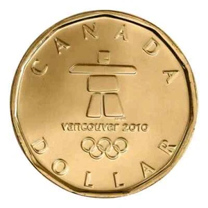 2010 VANCOUVER WINTER OLYMPICS INUKSHUK LOONIE BRILLIANT UNCIRCULATED COIN - Bild 1 von 2