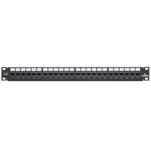 GigaMax 24-Port QuickPort Cat 5e 1RU Patch Panel with Cable Management Bar, - Picture 1 of 4